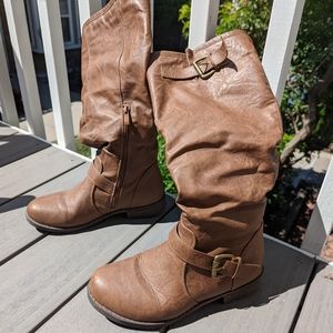 Brown Boots with Buckle Size 8